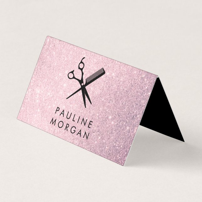 Skeva och Comb Elegant Lux Glitter Visitkort (Framsida)