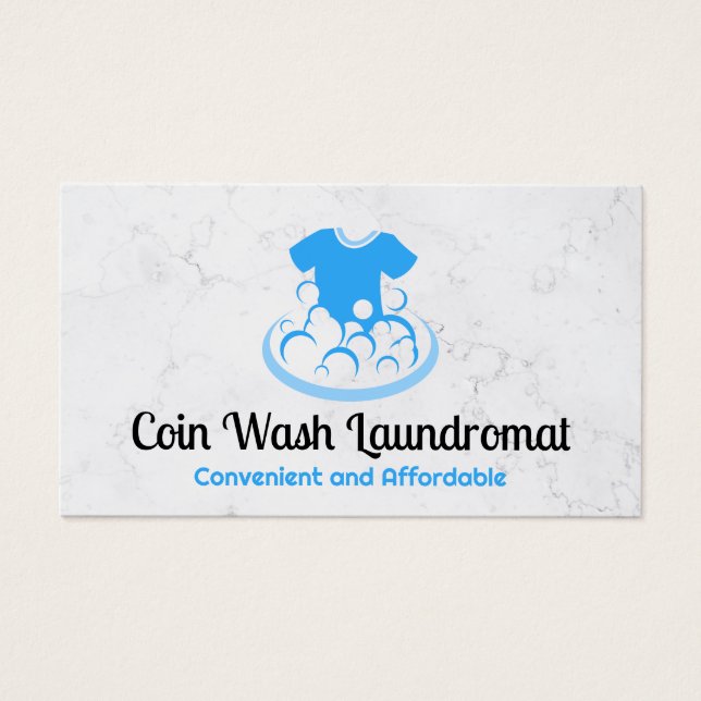 Skeva och soap Bubbles | Laundromat Visitkort (Framsidan)