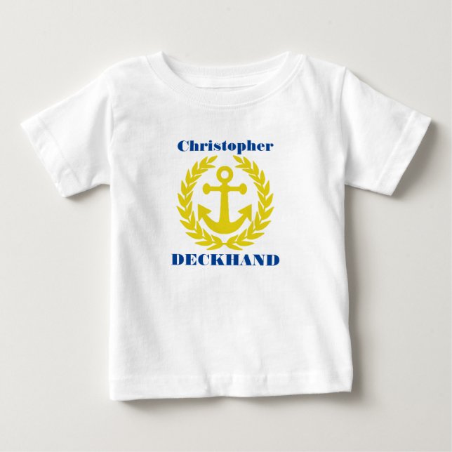 Skevbar med båt namn och ankarmotiv tee (Framsida)