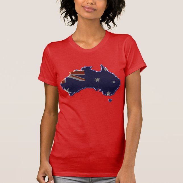 Skevmallflaggakarta av Australien T Shirt (Framsida)