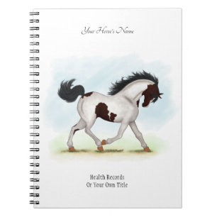 Skewbald Pinto Personlig Horse Owner's Journal Anteckningsbok
