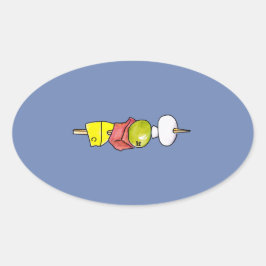 Skewer Ovalt Klistermärke
