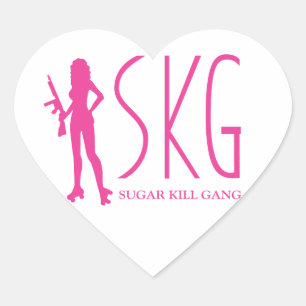 SKG-dekal Hjärtformat Klistermärke
