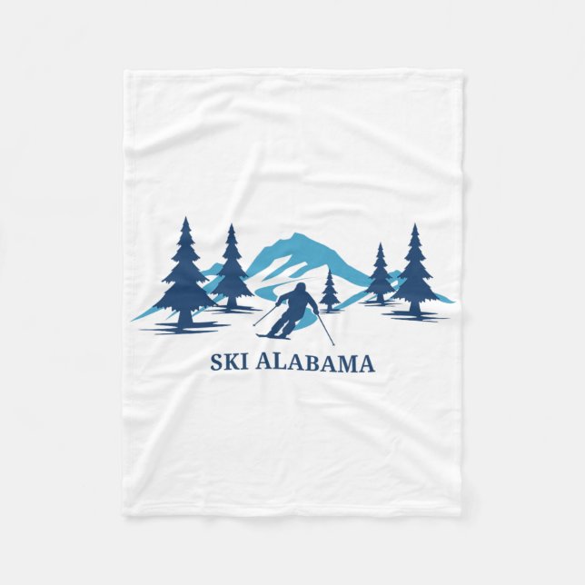 Ski Alama Ski Resort Skiing Skier Fleecefilt (Framsidan)