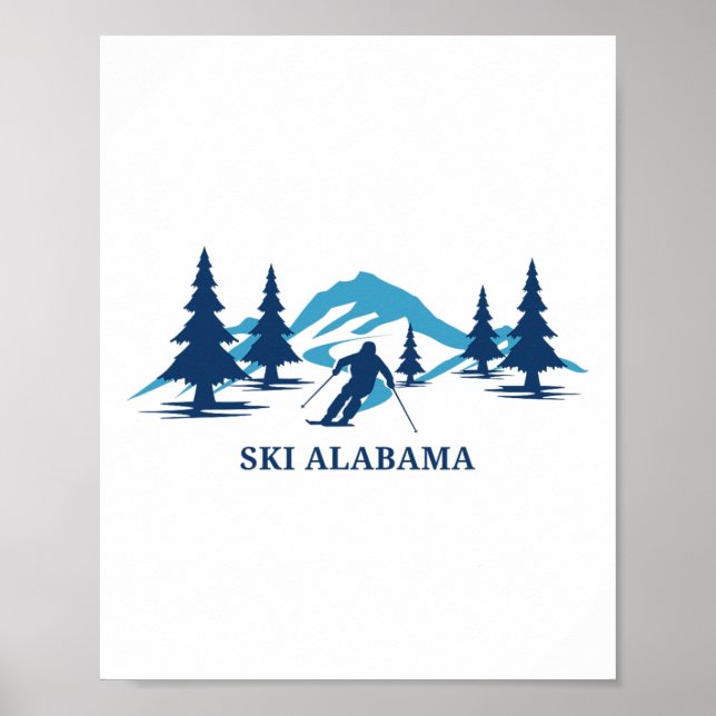 Ski Alama Ski Resort Skiing Skier Poster (Framsidan)