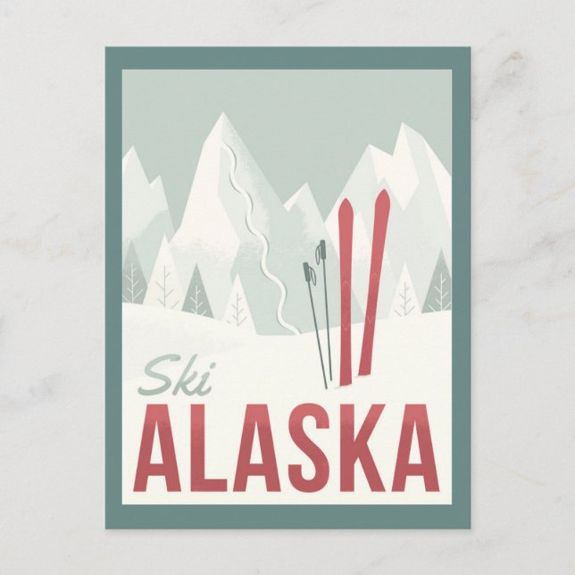 Ski Alaska Vykort (Framsida)