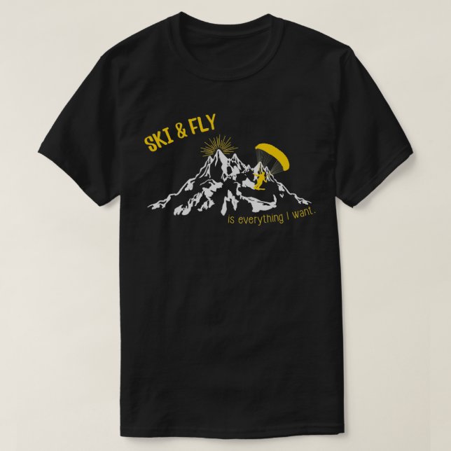Ski amp Fly Paragliding i bergen T Shirt (Design framsida)