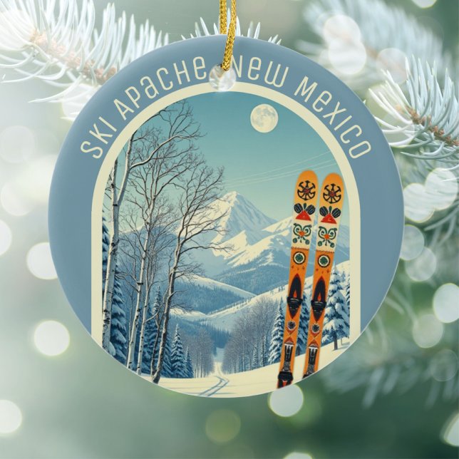 Ski Apache, New Mexico skidminne  Julgransprydnad Keramik (Skapare uppladdad)