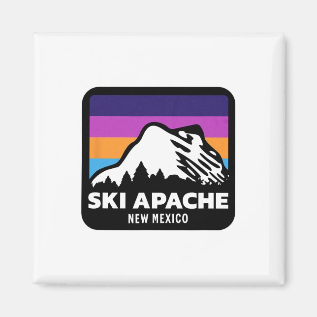 Ski Apache New mexico Skiing Snowboarding Family T Magnet (Framsidan)