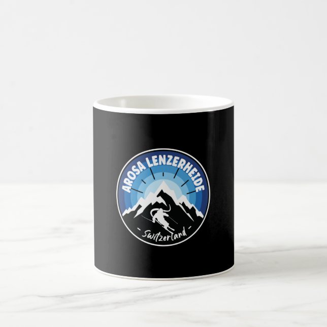 Ski Arosa Lenzerheide Schweiz Blue Kaffemugg (Center)