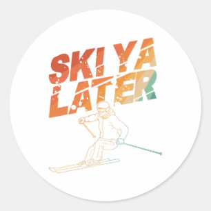 Ski Art För manar Women Snowboard Skiing Winter Sn Runt Klistermärke