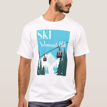 Ski Ashmont Backe Retro Ski Poster Stil - White