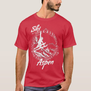 Ski Aspen,Colorado Vintage Retro Snö Skiing Vacat T Shirt