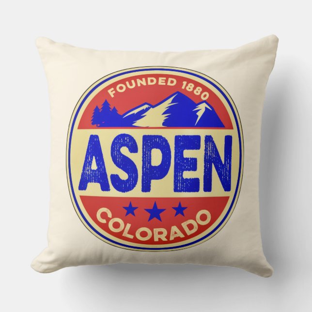 Ski Aspen Throw Pillow Kudde (Framsida)