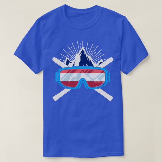 Ski Austria Skiing Skier Flagga Winter Spor T Shirt (Design framsida)