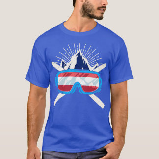 Ski Austria Skiing Skier Flagga Winter Spor T Shirt