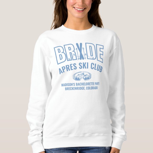 Ski Bachelorette Blue We're Up To Snow Good T Shirt (Framsida)