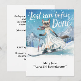 Ski Bachelorette Helg Bride på Slopes Inbjudningar