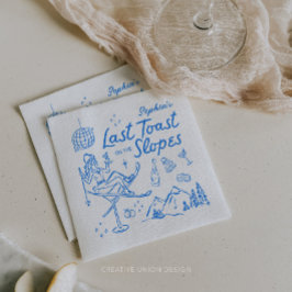 Ski Bachelorette Last Toast on Slopes Pappersservett