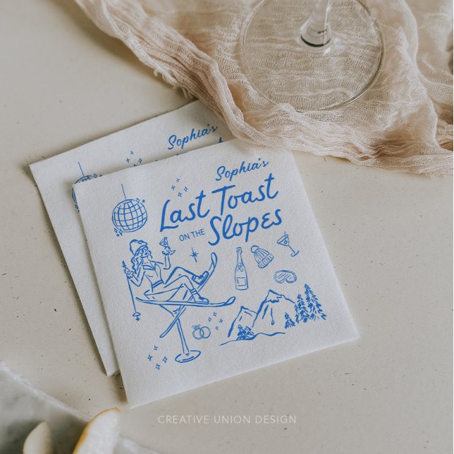 Ski Bachelorette Last Toast on Slopes Pappersservett (Skapare uppladdad)
