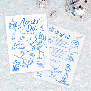 Ski Bachelorette Party Inbjudan och italienska Apr