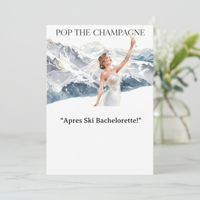 Ski Bachelorette Weekend Bride on the Slopes Inbjudningar (Stående Fram)
