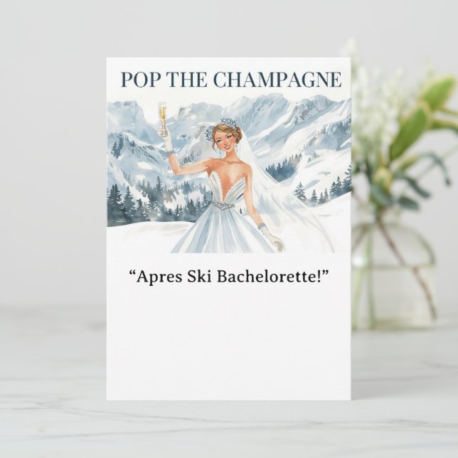 Ski Bachelorette Weekend Bride on the Slopes Inbjudningar (Stående Fram)