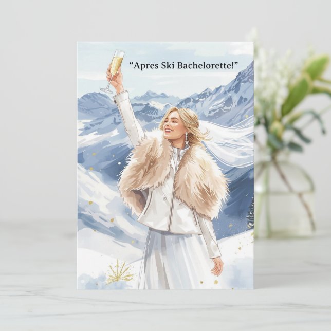 Ski Bachelorette Weekend Bride on the Slopes Inbjudningar (Stående Fram)