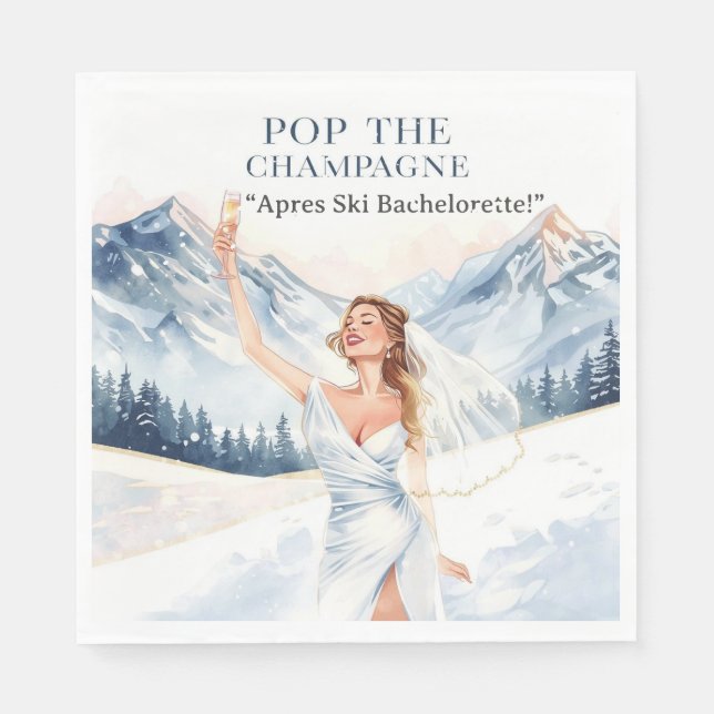 Ski Bachelorette Weekend Bride on the Slopes Pappersservett (Framsidan)