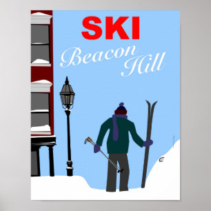 Ski Beacon Backe Boston Poster