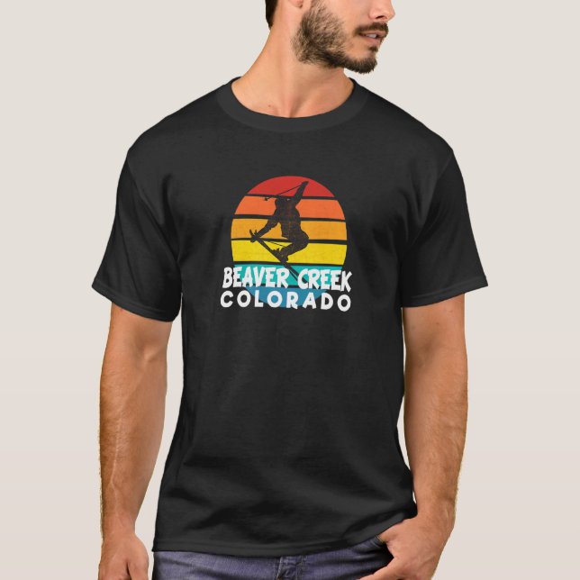 Ski Beaver Bäck 70s 80-tal Throwback Beaver Bäck S T Shirt (Framsida)