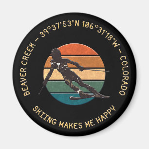 Ski Beaver Bäck, Colorado - Dam Skier On Mörk Magnet