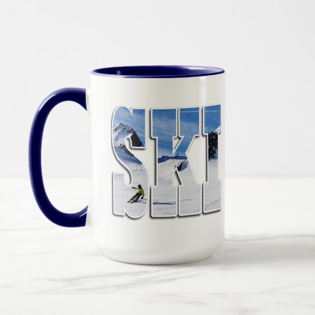 SKI - Berg vinter sport design Mugg (Vänster)
