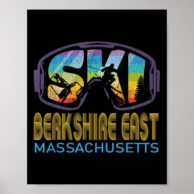 Ski Berkshire Öster Machusetts Skiing Vacation Poster (Framsidan)