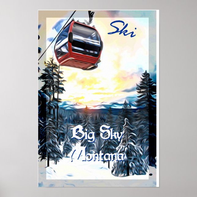 Ski Big Himlar Montana Travel Poster (Framsidan)