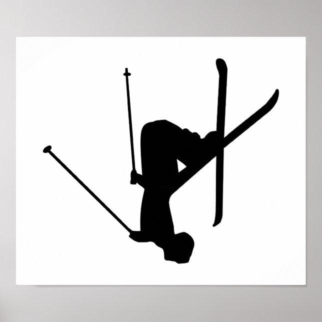 Ski Black Silhouette Poster (Framsidan)