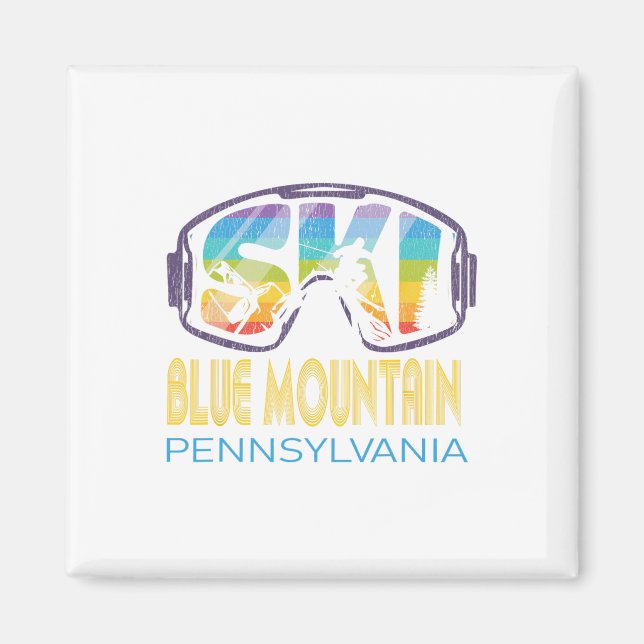 Ski Blue Mountain Pennsylvania Skiing Vacation Magnet (Framsidan)