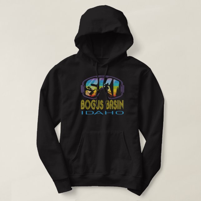 Ski Bogus Basin Idaho Skiing Vacation Hoodie (Design framsida)