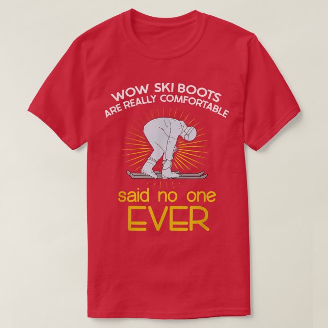 Ski Boots Skiing Sports Skier Snowboard Winter Gam T Shirt (Design framsida)
