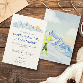 Ski Bröllop Watercolor Mountain Ligcape