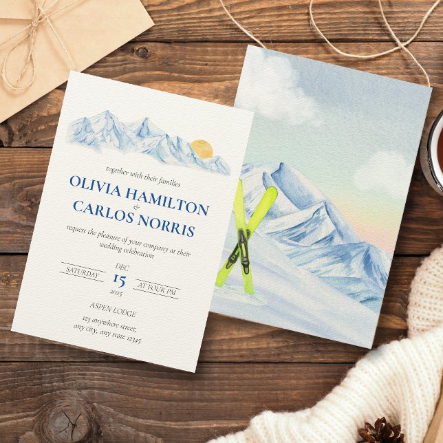Ski Bröllop Watercolor Mountain Ligcape (Skapare uppladdad)