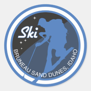 Ski Bruneau Sand Dunes Stickers Runt Klistermärke