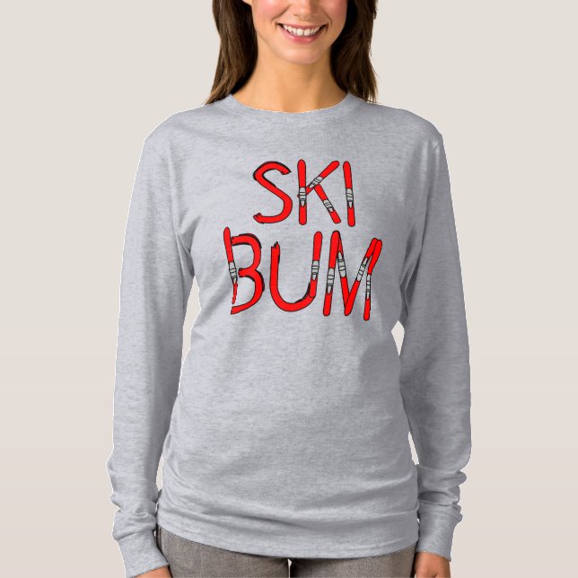 Ski Bum Skis T Shirt (Framsida)