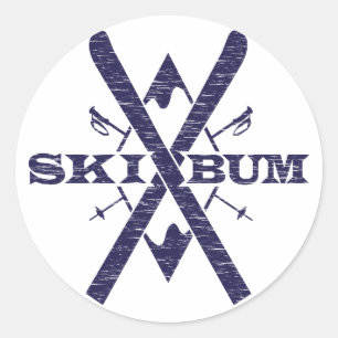Ski Bum Stickers Runt Klistermärke