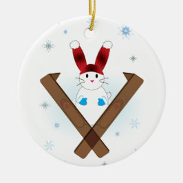 Ski Bunny Julgransprydnad Keramik