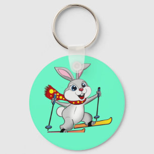 Ski Bunny - Tecknaden Lusnyj och Cute Nyckelring