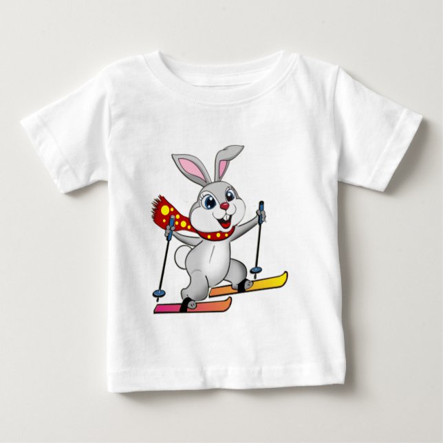 Ski Bunny - Tecknaden Lusnyj och Cute T-shirt (Framsida)