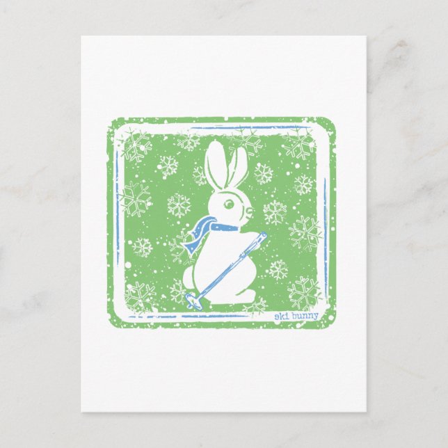 Ski Bunny Vykort (Framsida)