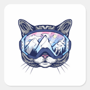 SKI CAT FYRKANTIGT KLISTERMÄRKE