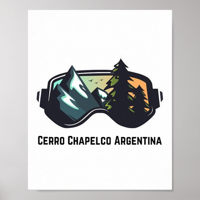 Ski Cerro Chapelco Argentina Mountain Skiing T Man Poster (Framsidan)